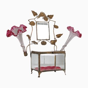 Portagioie Napoleone III in vetro smussato, Francia