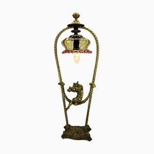 Lampada da tavolo Art Nouveau Putto su altalena, anni '20