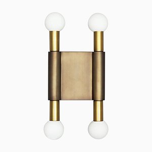 Bronze Pole and Circle II Wall Light Square in Circle