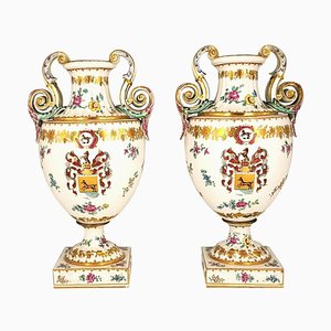 19th Century Italian White Crater Vases, Set of 2