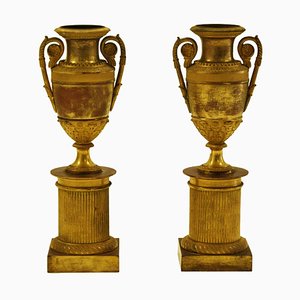 Vases 19ème Siècle sur Socle, Italie, Set de 2