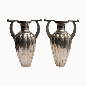 Vasi in argento 800 a due manici di Bellotto Argenterie, set di 2