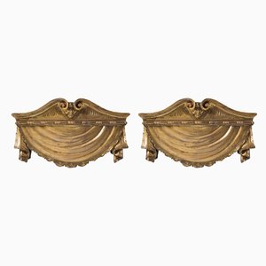 Scaffale in legno dorato e napoletano, XVIII secolo, set di 2