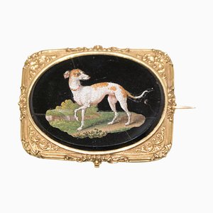 Small Antique Plate with Greyhound