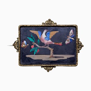 Small Antique Plate with Bird Between Two Butterflies