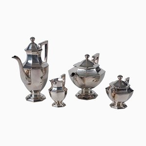 Vintage Japanese Tea and Coffee Silver Set, 1970s, Set of 4