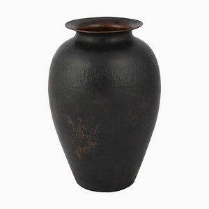 Vintage Art Deco Dark Copper Vase by Hayno Focken, Germany, 1930s