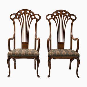 Fauteuils Liberty Antique en Bois, Set de 2