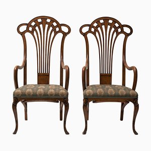 Set of Antique Wooden Liberty Armchairs