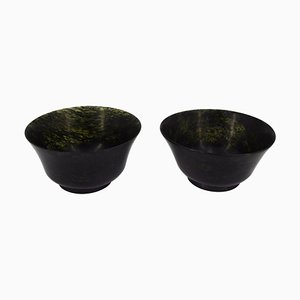 19th Century Chinese Jade Bowls, Set of 2