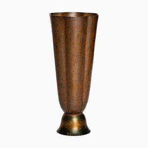 Vase Vintage en Cuivre Martelé par Angelo Molignoni