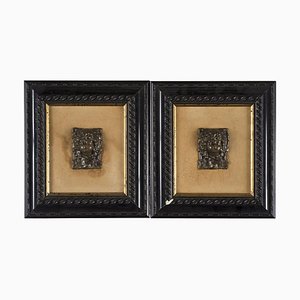 Dekorative Bronzeplatten-Objekte aus 19. Jh., 2er Set