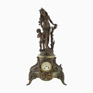 19th Century French Onyx and Antimony Clock