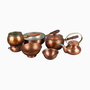 Vintage Copper Set by Eugen Zint, Germany, 1950s, Set of 9