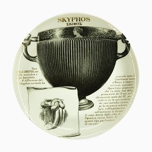 Skyphos Teller von Piero Fornasetti für Martini & Rossi, 1960er