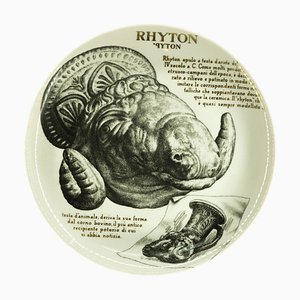 Rhyton Teller von Piero Fornasetti für Martini & Rossi, 1960er