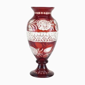 Vintage Bohemian Ruby Glass Vase