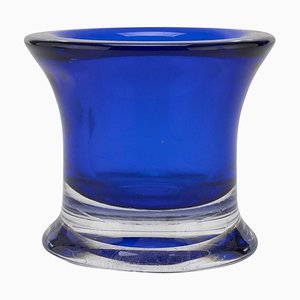 Vintage Blue Glass Vase, Italy, 1970s