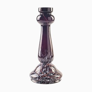 Northern European Violet Glass Candleholder, 1970s