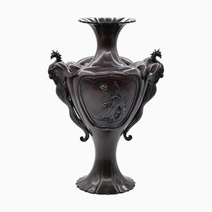 Antique Japanese Meiji Bronze Amphora