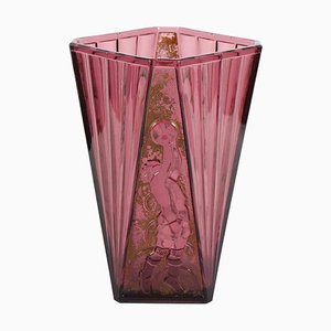 Vintage Art Deco Vase von Val Saint Lambert, 1930er