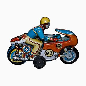 Giocattolo da moto vintage di Oriental Metal Industries, India, anni '70