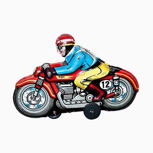 Juguete italiano vintage de motociclista de ABM, años 60