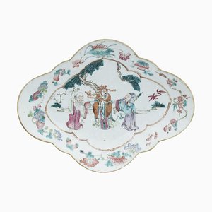 Chinesisches Vintage Tablett in ovaler Form