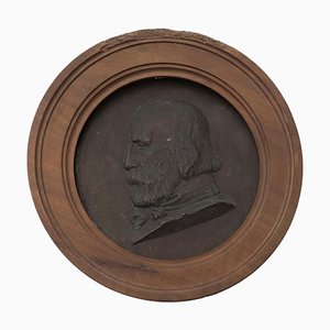 Bas-Relief en Bronze avec Portrait de Giuseppe Garibaldi, Fin 19ème Siècle