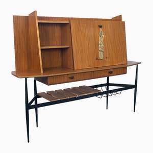 Buffet Vintage en Métal et en Bois, 1950s