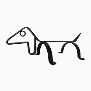 Large Iron Dachshund Sculpture or Door Stopper, 1960s