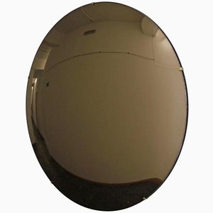 Orbis™ Convex Bronze Tinted Round Frameless Mirror with Brass Clips Large by Alguacil & Perkoff Ltd