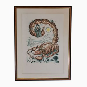 The Signs of the Zodiac the Scorpion Lithograph by Raymond Peynet