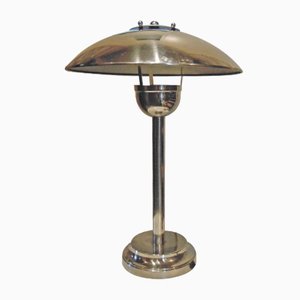 Lampe de Bureau en Laiton Plaqué en Nickel