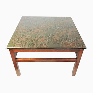 Vintage Decorative Metal Topped Coffee Table, 1970s