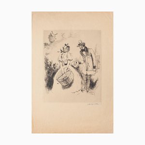 Offering - Original Etching on Paper by Georges Villa - 1940 ca.