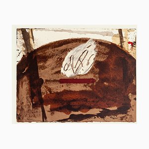 White Flame - Vintage Offset Print After Antoni Tàpies - 1982