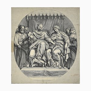 The King and the Queen - Grabado de Domeniquin (Domenichino) de G. Audran 1650-1699