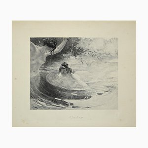 Gravure à l'Eau-Forte Baigneuses par L. Lacouteux - 1899