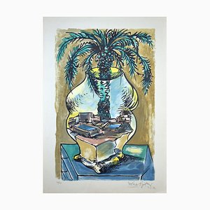 The Vase - Original Lithograph by Ercole Pignatelli - 1972