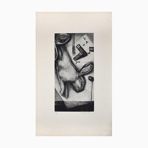 Gravure Nature morte avec lapin - Gravure Originale par J.-M. Estébe - Deuxième moitié de 1900