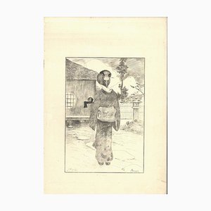 Servante - Original Etching on Japan Paper by G. F. Bigot - Tokyo 1886 1886