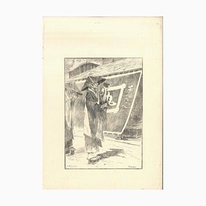 Bonzes - Original Etching on Japan Paper by G. F. Bigot - Tokyo 1886
