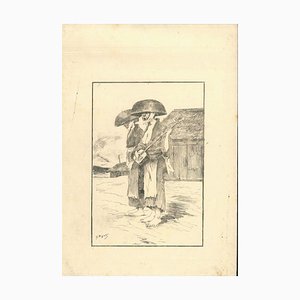 Untitled - Original Etching on Japan Paper by G. F. Bigot - Tokyo 1886