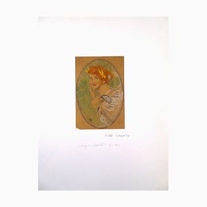 Woman Laughing - Original Pastel von Michel Simonidy - 1920er 1920er