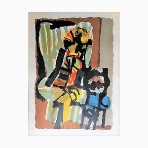 Frau auf Armlehnstuhl - Original Radierung von Antonio Scordia - 1950 1980