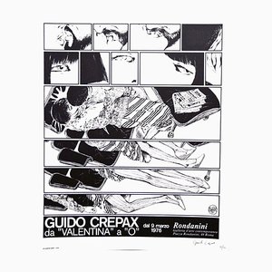 Affiche Guido Crepax Offset Original de Valentina to O - 1976