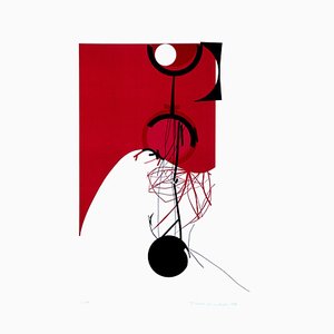 Half Red - Original Lithographie von Gianni Polidori - ca. 1970