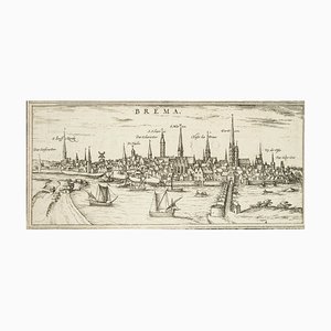 Bremen, Karte von '' Civitates Orbis Terrarum '' - von F.Hogenberg - 1572-1617 1572-1617