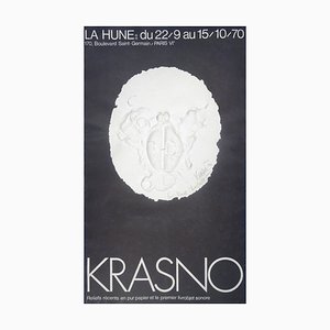 Póster de exhibición autografiado de Rodolfo Krasno - Paris 1970 1970